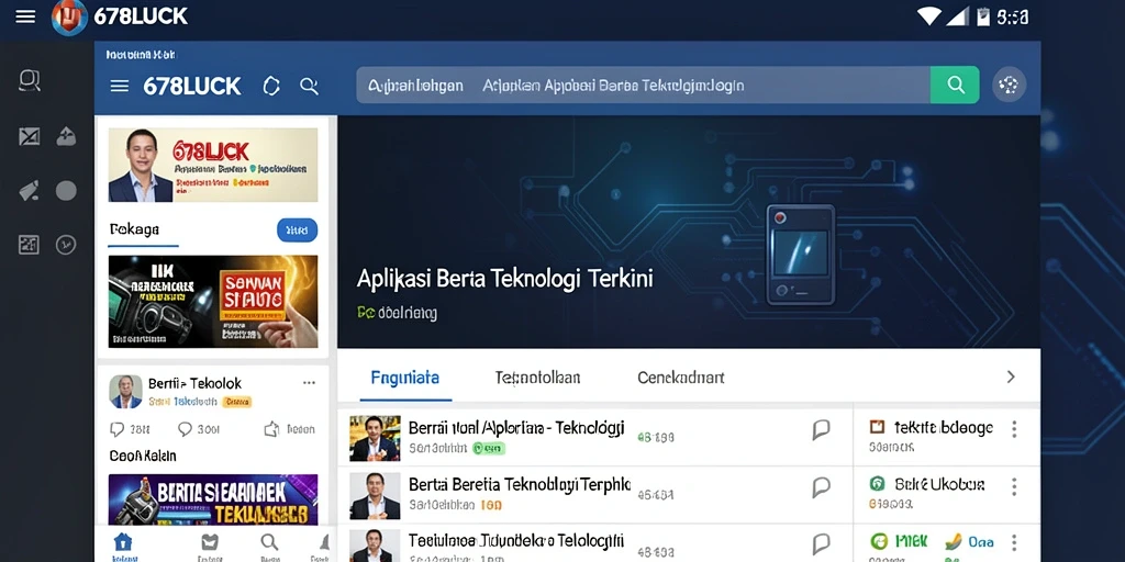 Antarmuka aplikasi 678LUCK yang modern dan fungsional.