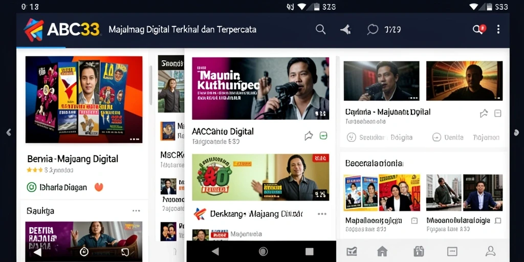 Tampilan antarmuka aplikasi ABC33 yang modern dan menarik.