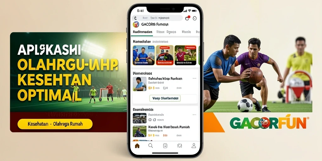 Antarmuka aplikasi GACORFUN dengan berbagai pilihan latihan rumah.