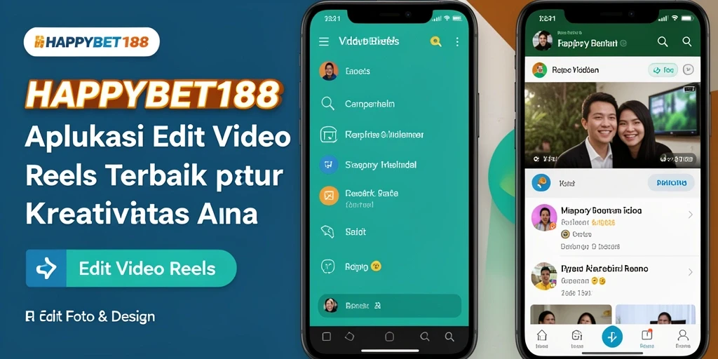 Screenshot utama HAPPYBET188 menampilkan antarmuka Edit Video Reels yang intuitif dan menarik.