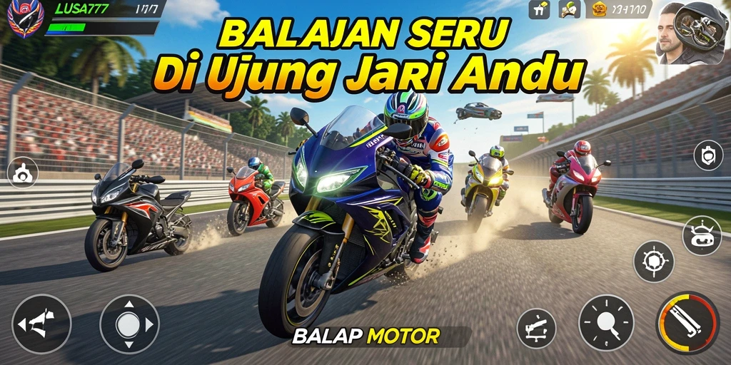Tampilkan balapan motor mendebarkan dalam LUSA777.