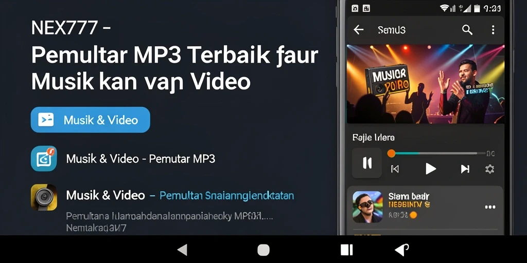Tampilan antarmuka NEX777 yang elegan dan fungsional untuk Pemutar MP3.