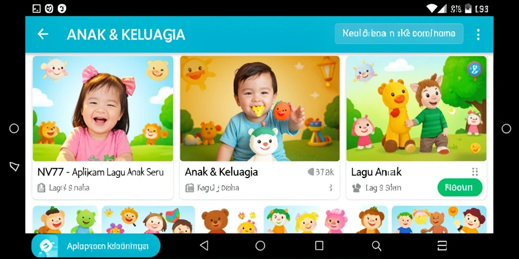 Tampilan antarmuka NV77 yang ceria dan interaktif.