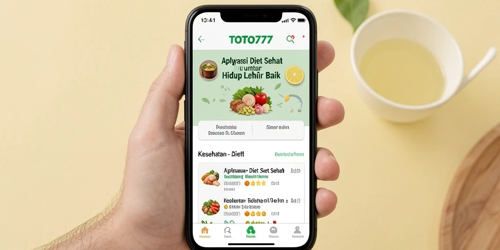 Tampilan antarmuka aplikasi TOTO777 untuk diet sehat.