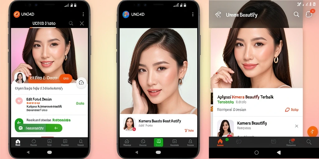 Antarmuka pengguna UNO4D dengan fitur Kamera Beautify yang memukau.